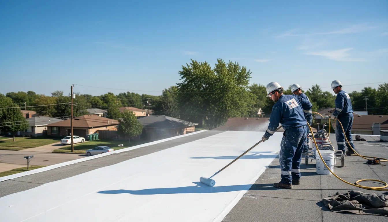 Commercial roof coating in Akron, PA near me